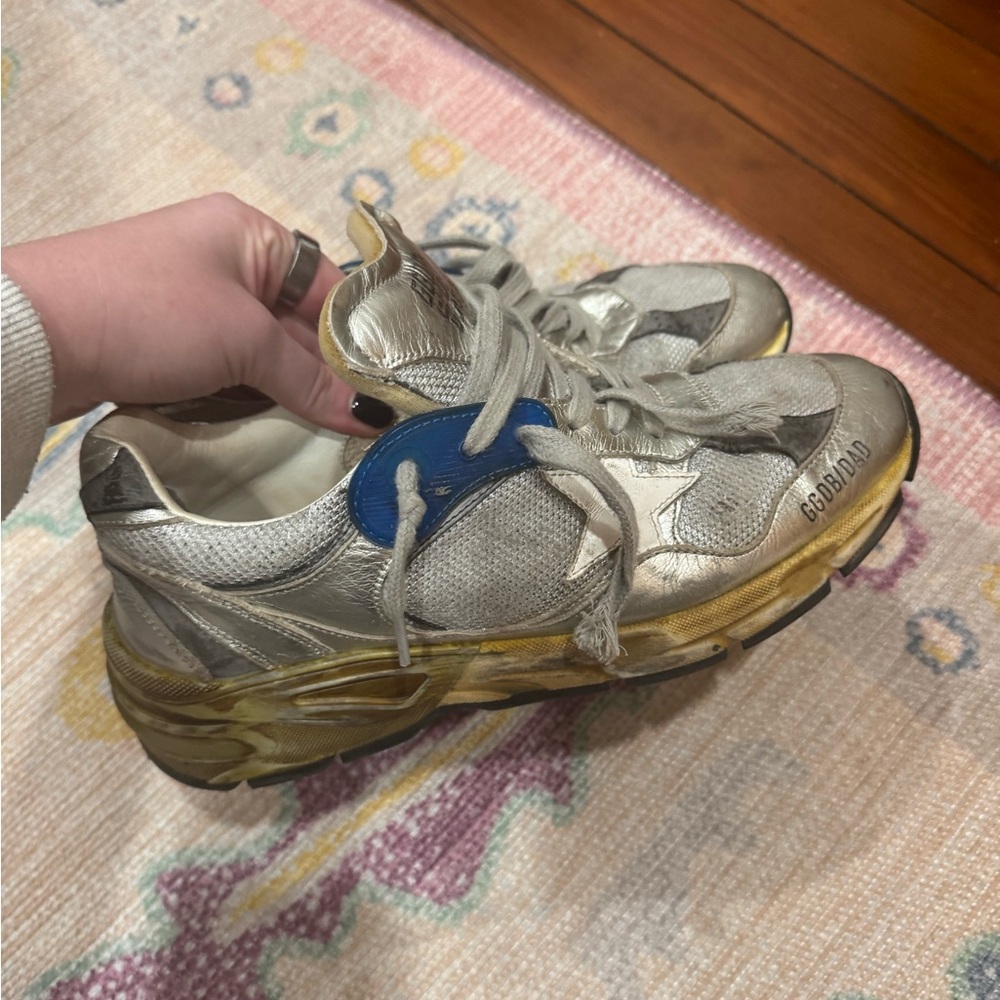 Golden Goose Silver Blue White Sneakers - Picture 11 of 16